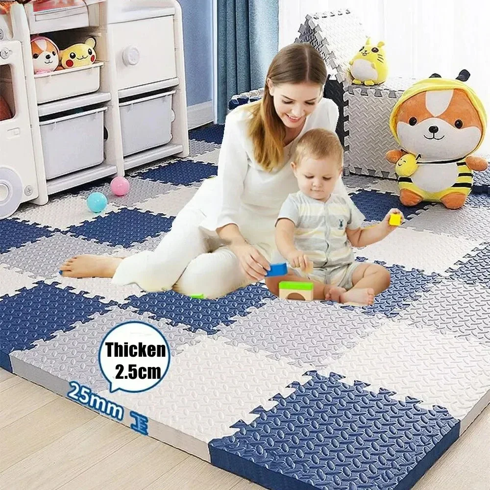 10pcs EVA Baby Puzzle Mat Play Mat Kids Interlocking Exercise Tiles Rugs Floor Tiles Toys Carpet Soft Carpet Climbing Thick Pad