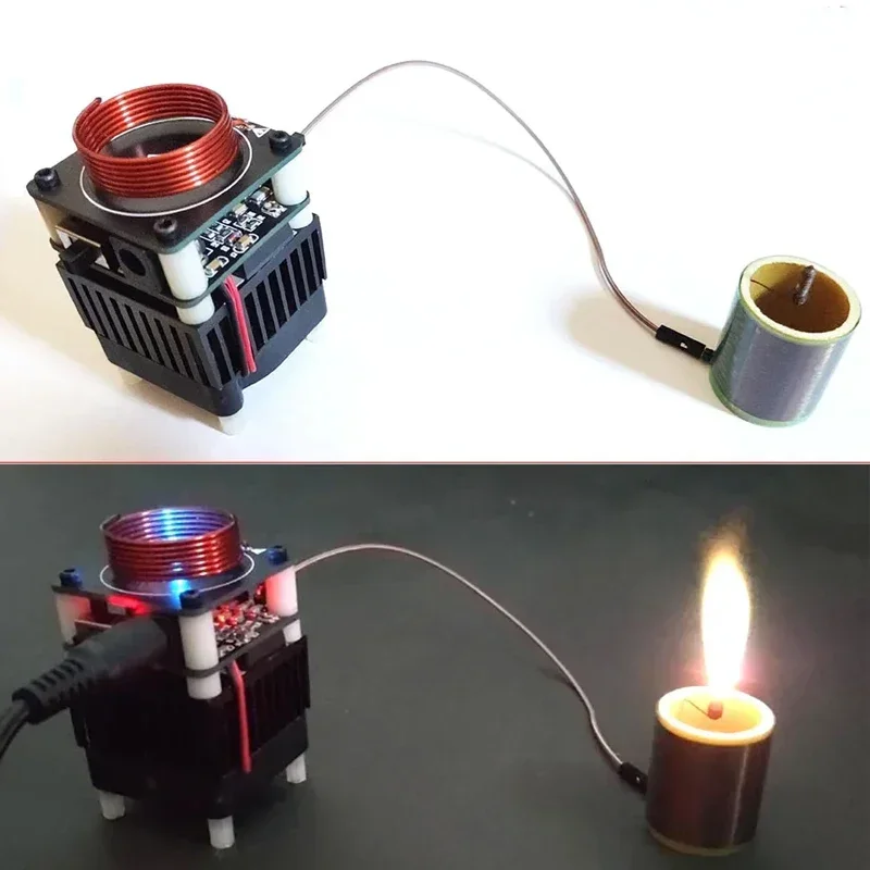 Coil Electronic Candle 48V 2-3A High Frequency Plasma Flame DIY Handmade Science Experiment Toy