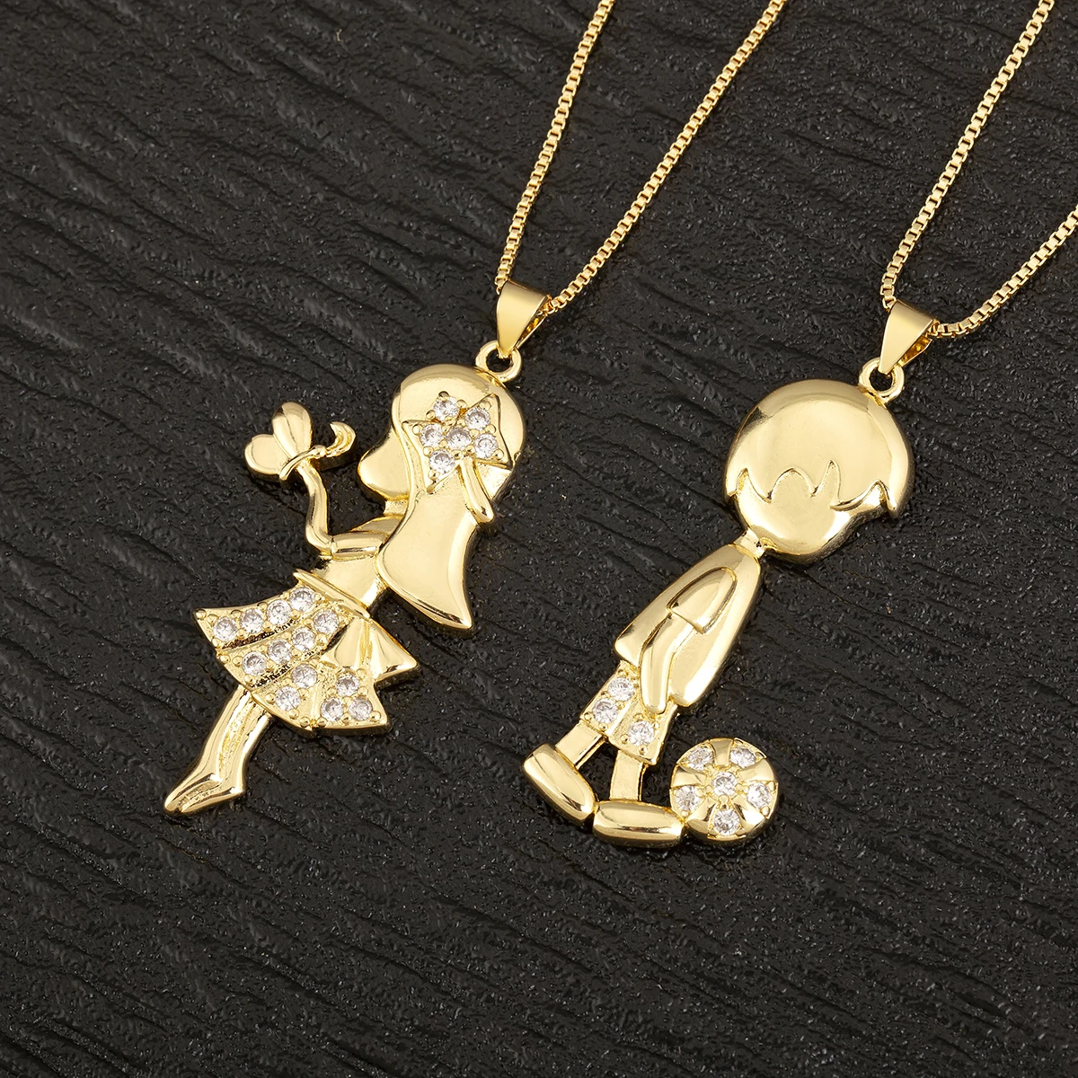 새로운 트렌디 남녀 공용 참 펜던트 목걸이 여성 남성용 반짝이는 크리스탈 지르콘 구리 DIY 체인 링크 쥬얼리 생일 선물