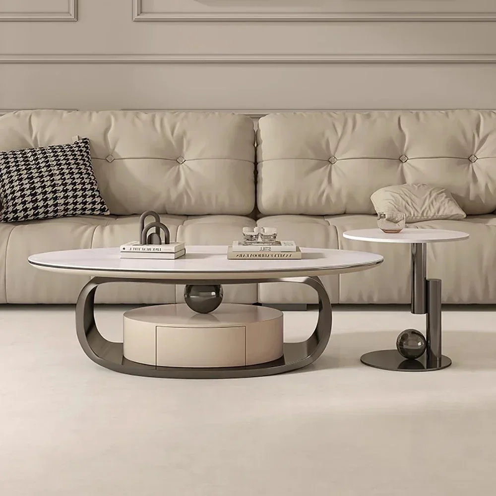 

Round Designer Coffee Table Trendy Decorations Nordic Storage Coffee Table Modern Luxury Table Basse Salon Luxury Furniture