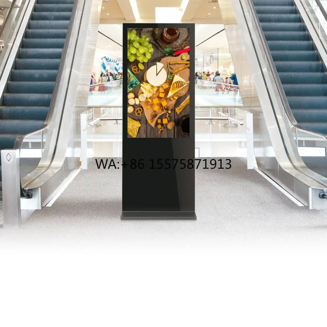 43/55/65 Inch HD Touch LCD Video Network Player 4K Indoor Vertical Floor Standing Advertising Machine for Text Animation