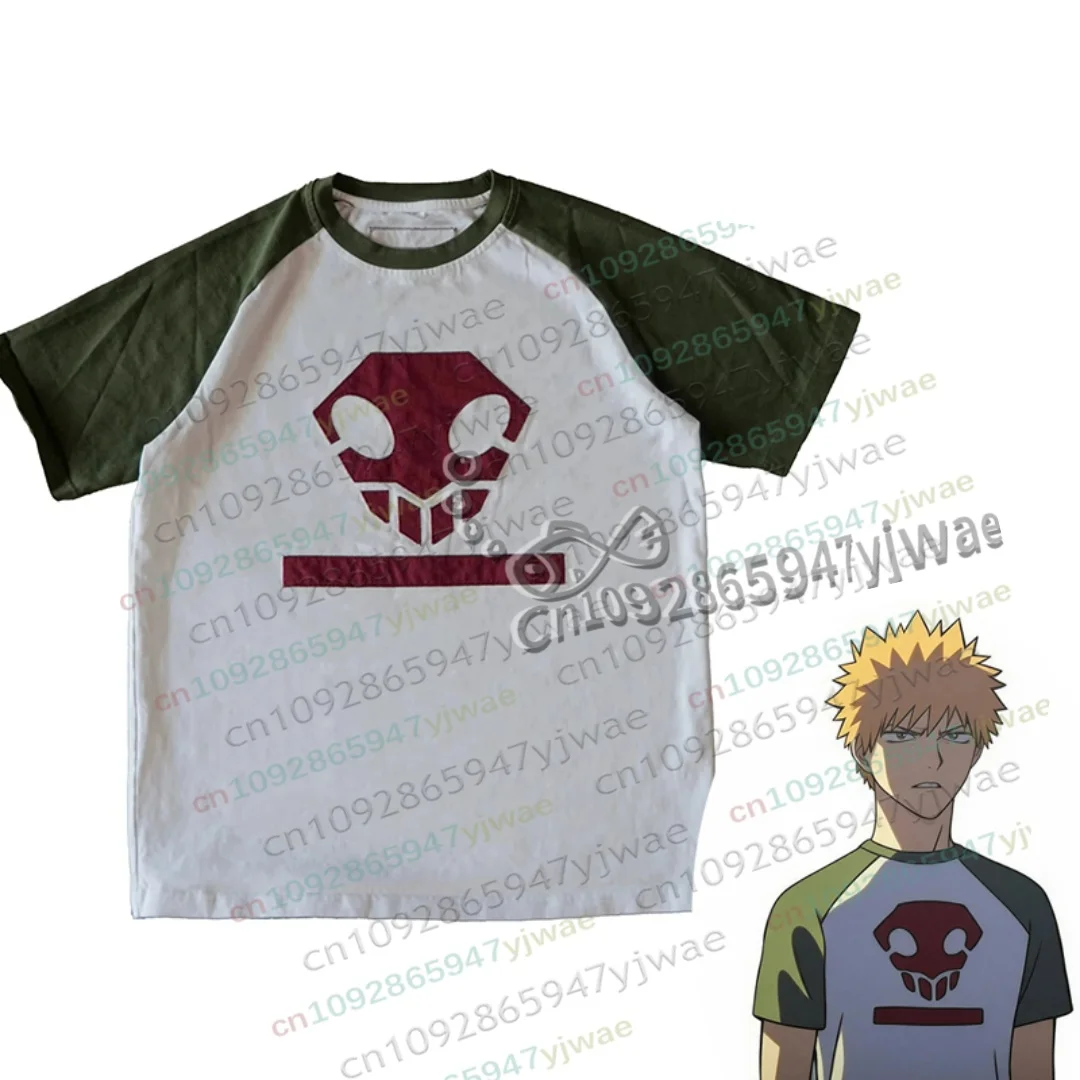 Anime Inspired Ichigo Kurosaki Raglan T Men Vintage Tee Green White Short Sleeve Streetwear Family Parent-child Cosplay Tshirts