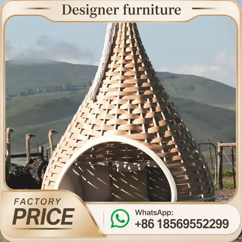 Rattan Hanging Egg Swing Chair Bird Nest Patio Swing For Garden Outdoor Furniture Wicker Porch Backyard Decor