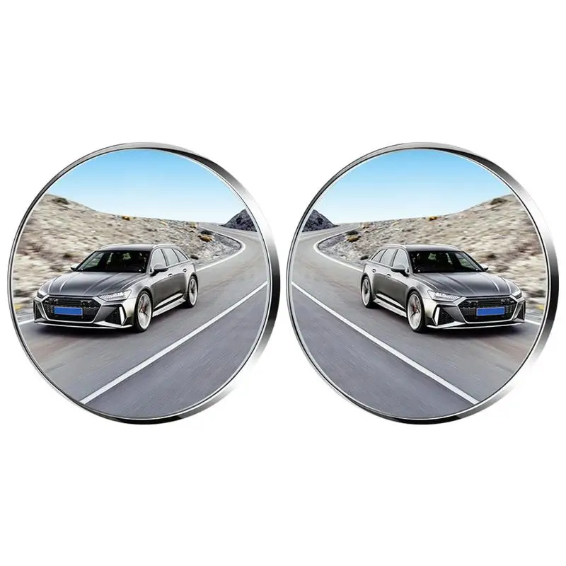 Blindspot Mirrors For Car 2pcs Car Convex Mirrors Fish Eye Shapes Side By Side Mirrors High-Definition Rear View Mirrors For Car