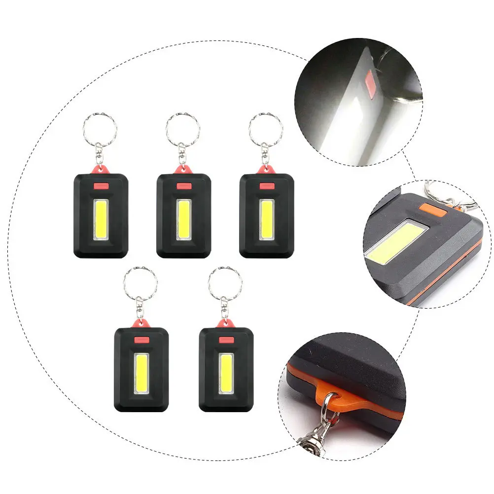 

5Pcs Key Ring Light Small Flashlight for Jogging Students Women Night Workers Portable Mountaineering Keychain Lamp with Aaa