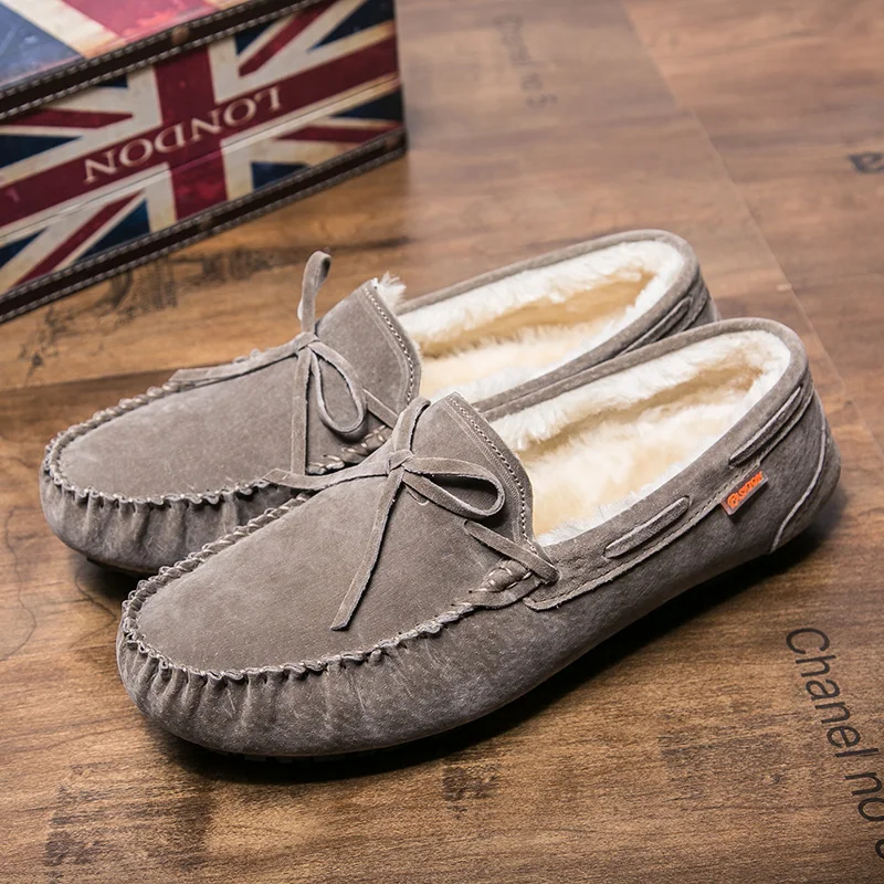 2024 Men Casual Loafers Keep Warm Fur Inside Shoes Winter Flats Shoes Casual Male Business Formal Cotton Fashion Shoes Moccasins