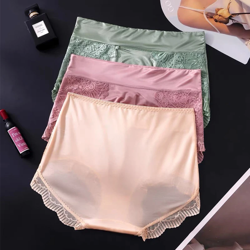 Men Ice Silk Briefs Thin Seamless Sexy Panties Undies Men Quick Drying 3D Pouch Breathable Underwear Solid Color Lace Underpants