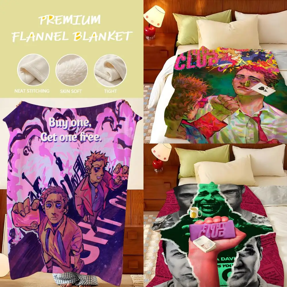 Movie F-Fight C-Club Throw Flannel Throw Blanket, Lightweight Cozy, Durable Washable cute Cool