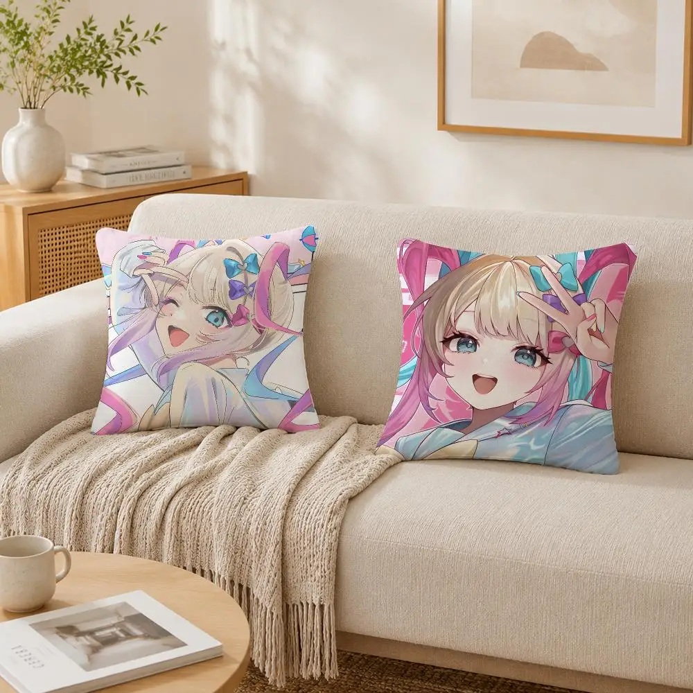 Game N-Needy Streamer Overload Cushion Cover Plush Decorative Pillow Case With Hidden Zipper Cutecore Room Decor For Home