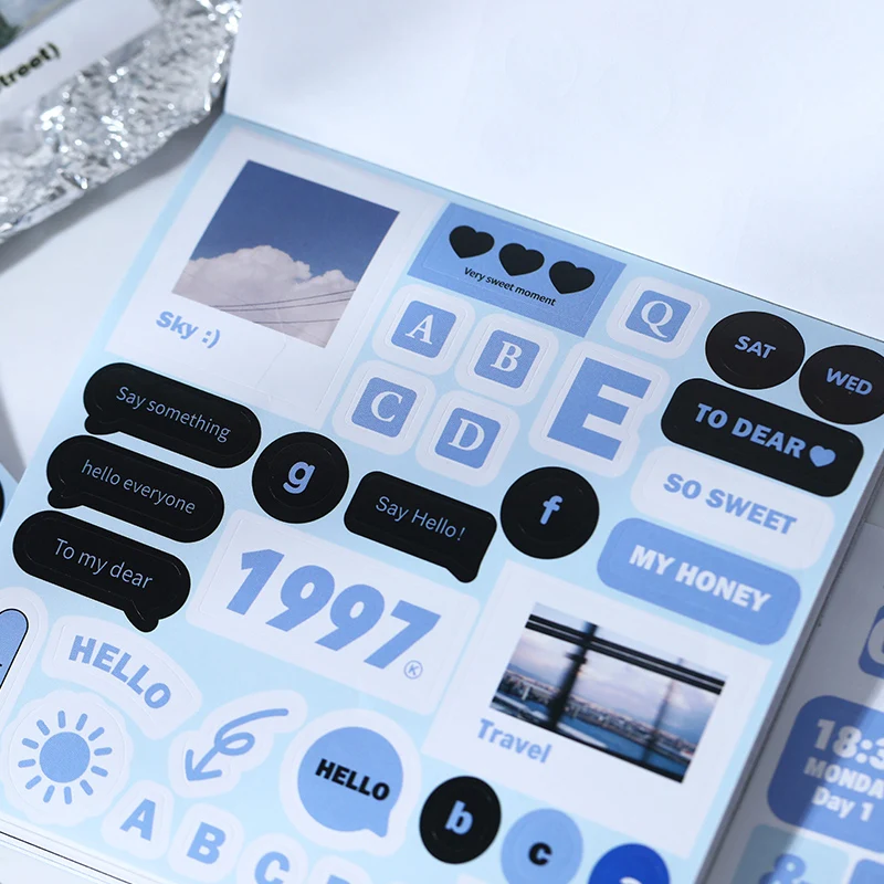 مجلة الذهاب 20 قطعة كتاب ملصق المشهد الزخرفية ملصق INS نمط ملصق DIY بها بنفسك مذكرات مخطط بطاقة سكرابوكينغ ألبوم ديكور