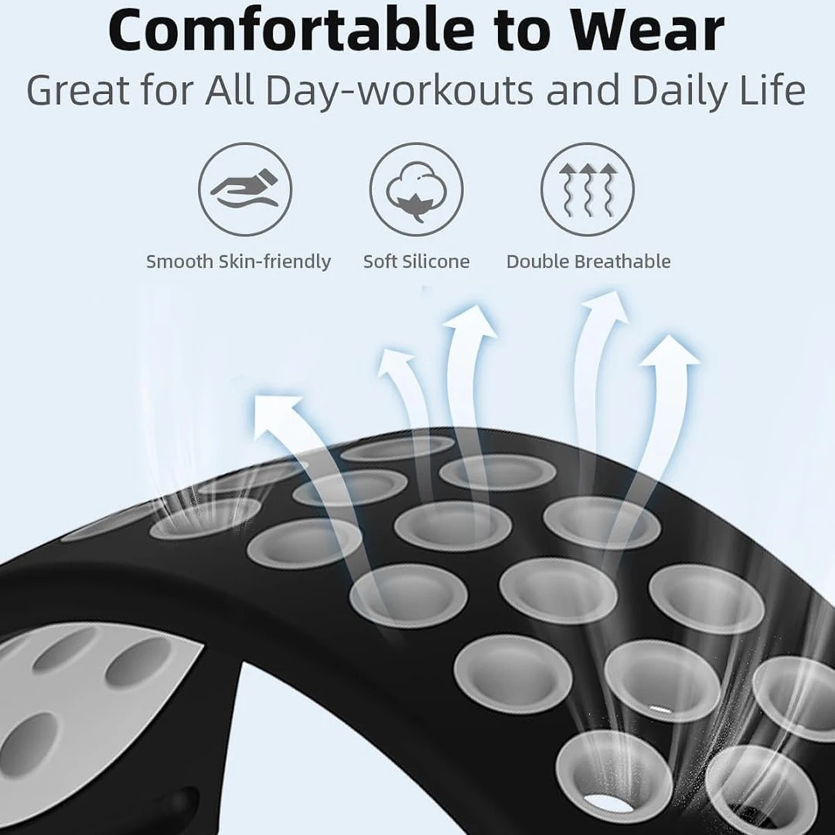 Samsung Galaxy Watch 8 40mm/44mm用シリコンストラップ、通気性スポーツバンド、ウルトラ2025/8クラシック46対応