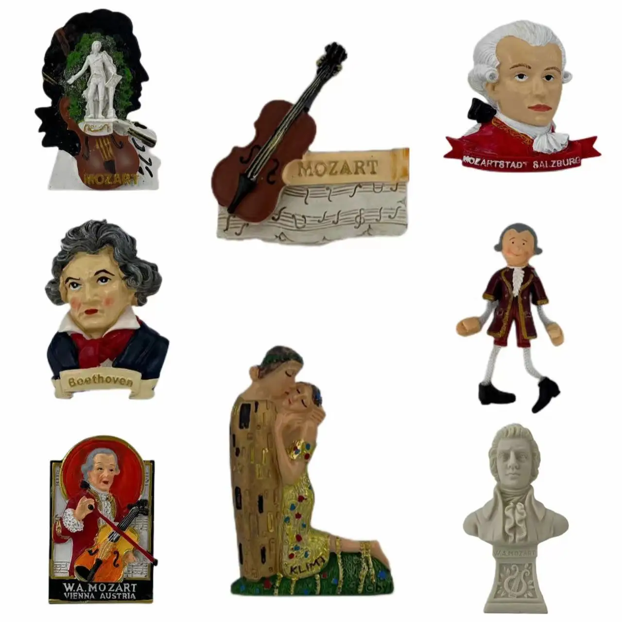 Austrian Fridge Magnets Artist Mozart Beethoven Klimt Works Kiss Travel Memorial Gift Memorial Room Decoration Gift