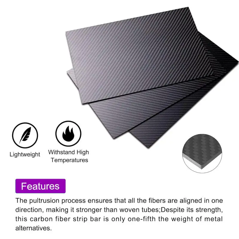1 Stück 200 x 300 mm, volle 3K-Carbonfaser-Platte, hochfeste Carbon-Platte, Dicke 0,5 mm, 1,0 mm, 1,5 mm, 2 mm, 3 mm – Detail 4