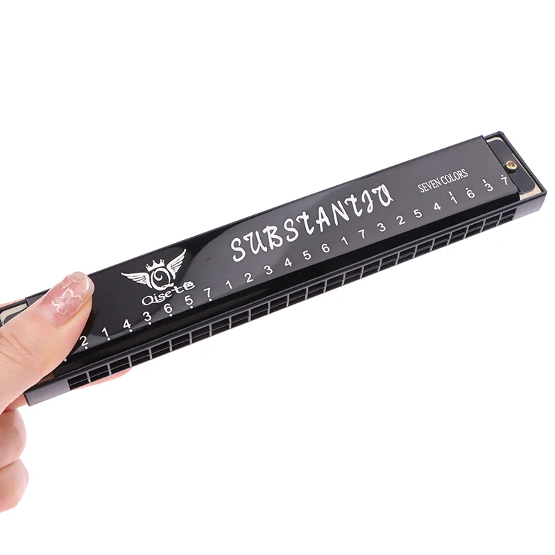 1PC Cute Montessori Educational Toys Cartoon 24 Holes Key Metal Harmonica Mouth Organ Kids Musical Wind Instrument Gift Toy