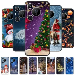 Christmas Painted Cover For Huawei Pura 70 Case Silicone Soft Fundas For Huawei Pura70 Pro Pura 70 Pro+ Plus Ultra Phone Cover