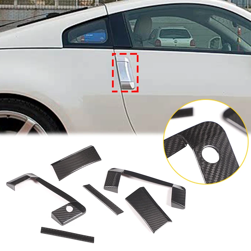 

For Nissan 350Z 2003-2009 Real carbon fiber car exterior handle cover decorative sticker car protection accessories RHD