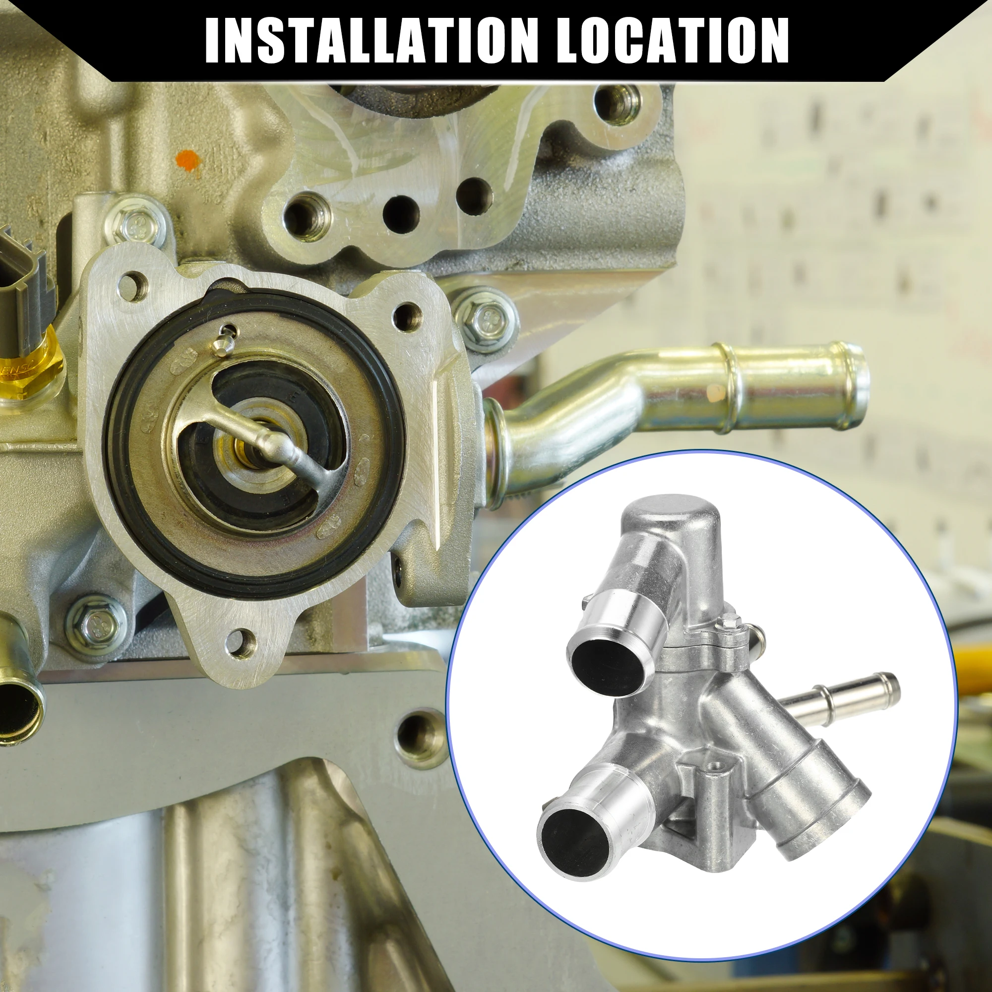 

Корпус термостата охлаждающей жидкости двигателя X Autohaux в сборе для Ford Edge 2011-2018, алюминий