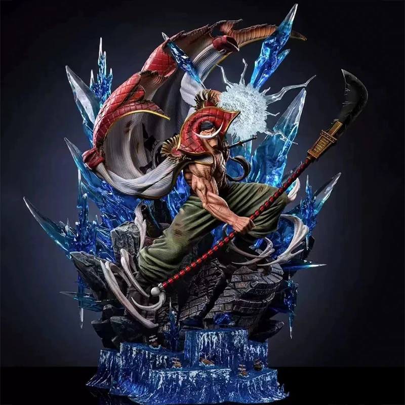 40cm One Piece Whitebeard Pirates Figure Fighting Edward Newgate Statue Gk White Beard Action Figure Model PVC Collection Toys