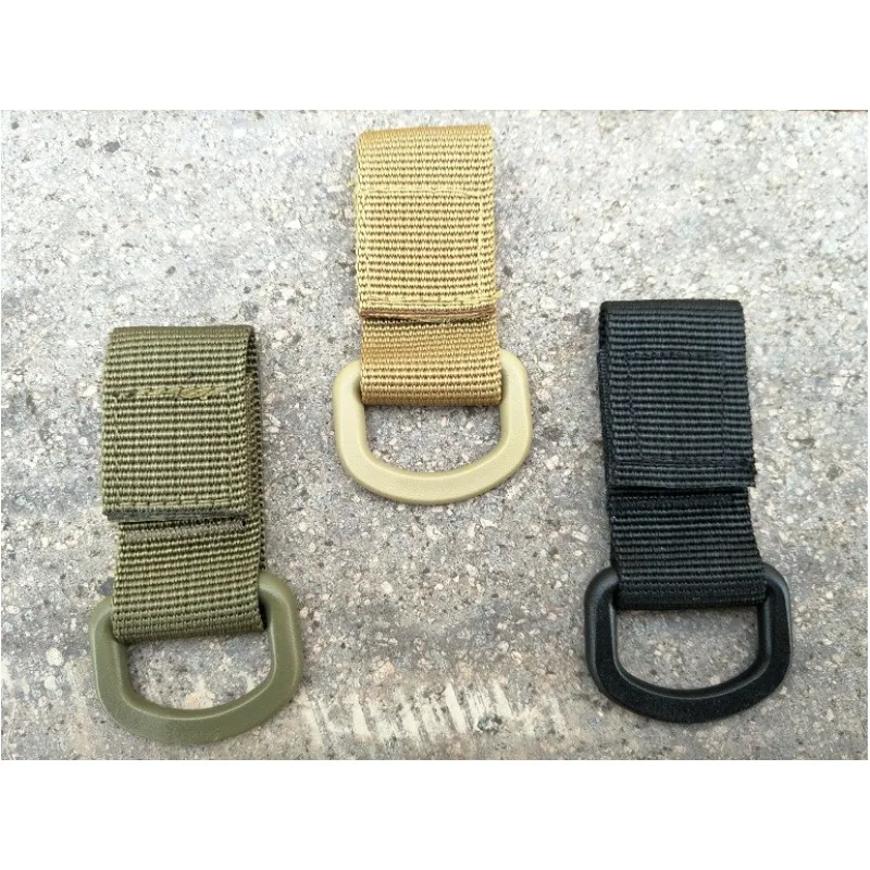 5Pcs Tactical Multifunction Nylon Molle Webbing Belt D-Ring Carabiner Magic tape Hanging Keychain Backpack Hook molle buckle