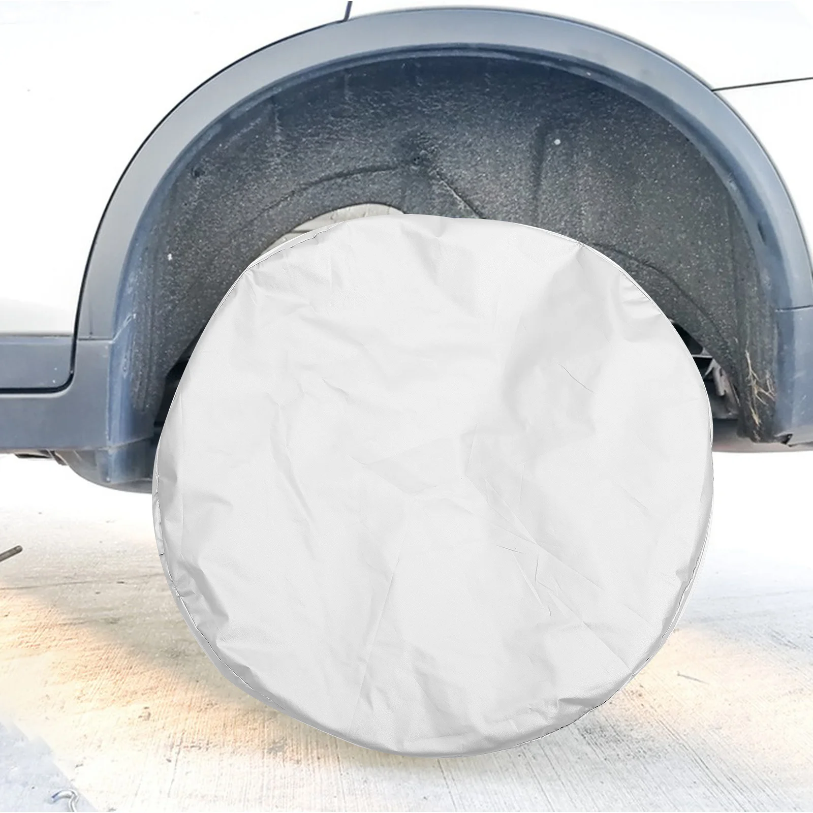 

190T Encrypted Silver Coated Cloth Car Tire Cover Heavy Duty Waterproof UV Protection Anti Rust Ideal for Cars RV Trailers