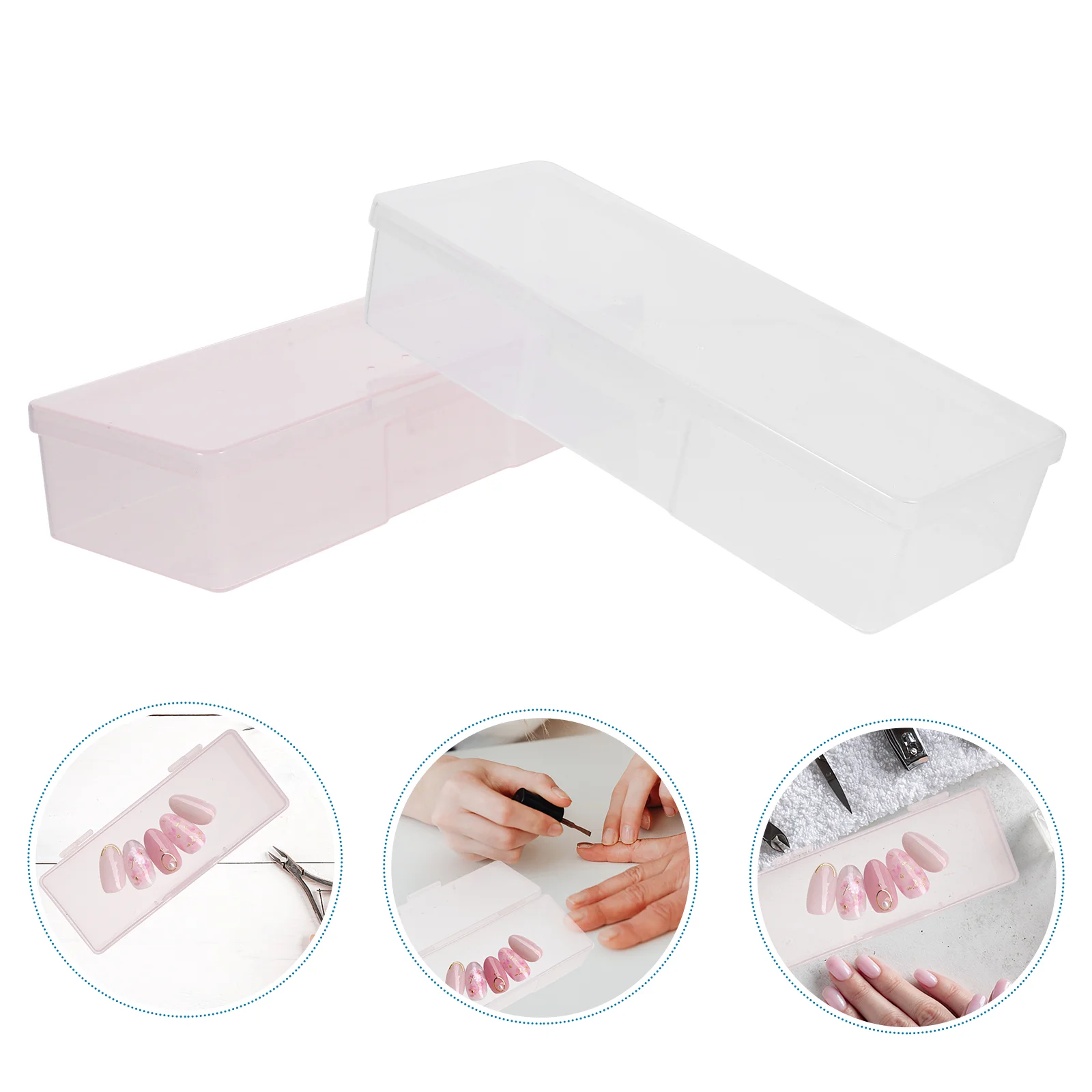 

4 Pcs Nail Kit Brushes Tools Holder Manicure Organizer Storage Containers Grid Boxes Case Abs Travel