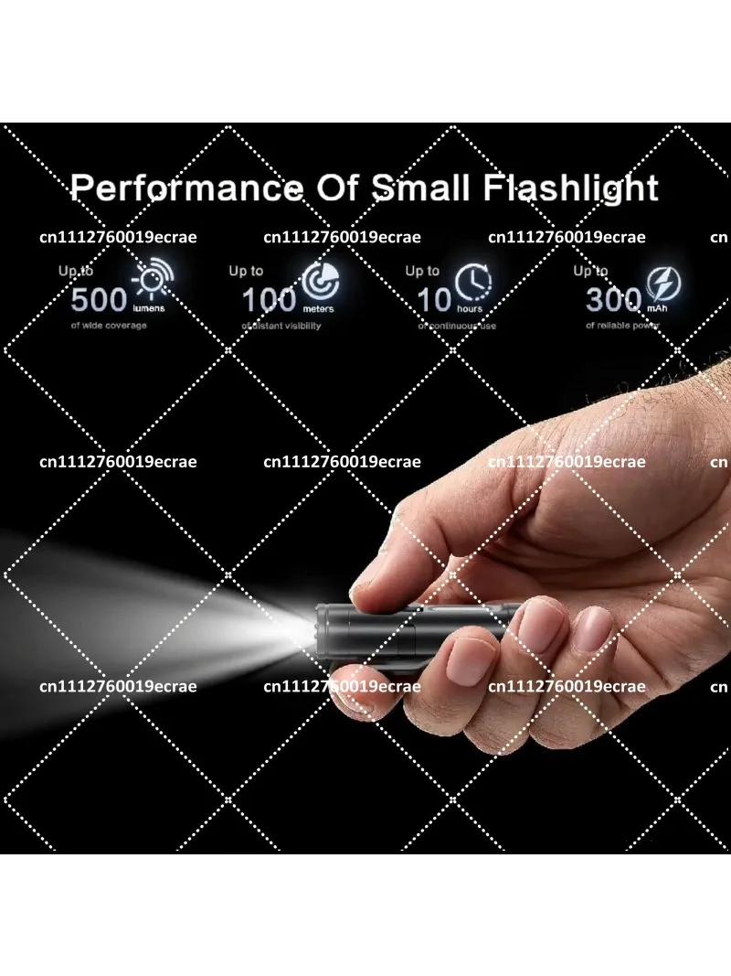 500 Lumen Rechargeable Keychain Flashlight, Mini EDC Pocket Light with Magnetic Strap, Bright Side Glow for Camping