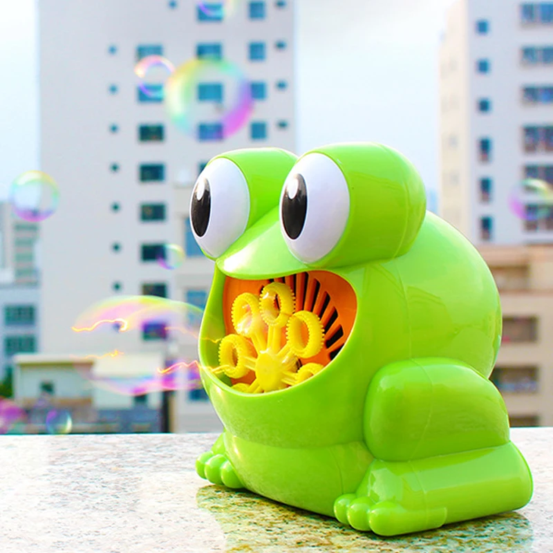 Hot Cute Funny Frog Automatic Bubble Machine Blower Maker Party Summer Outdoor Toy for Kids Wholesale And Drop Shipping