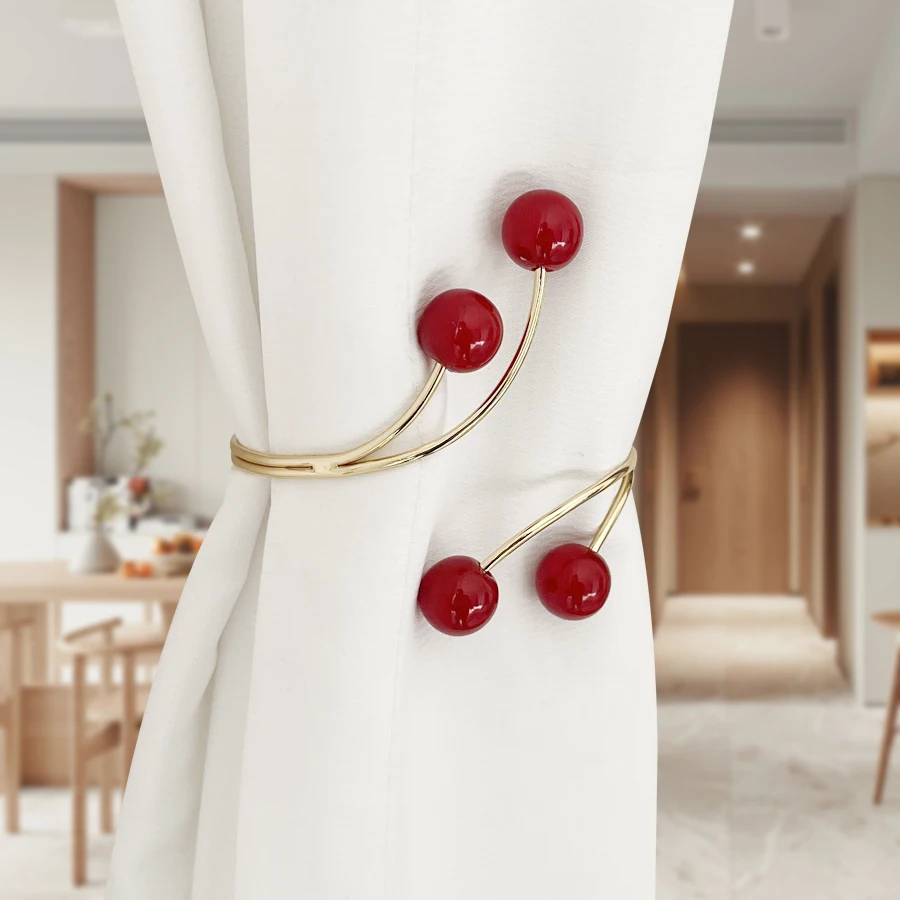 Pearl Alloy Curtain Clips - No Drill Holiday Tiebacks, Festive Window Decor with Snap-on Holders for Sheer Curtains - view 6
