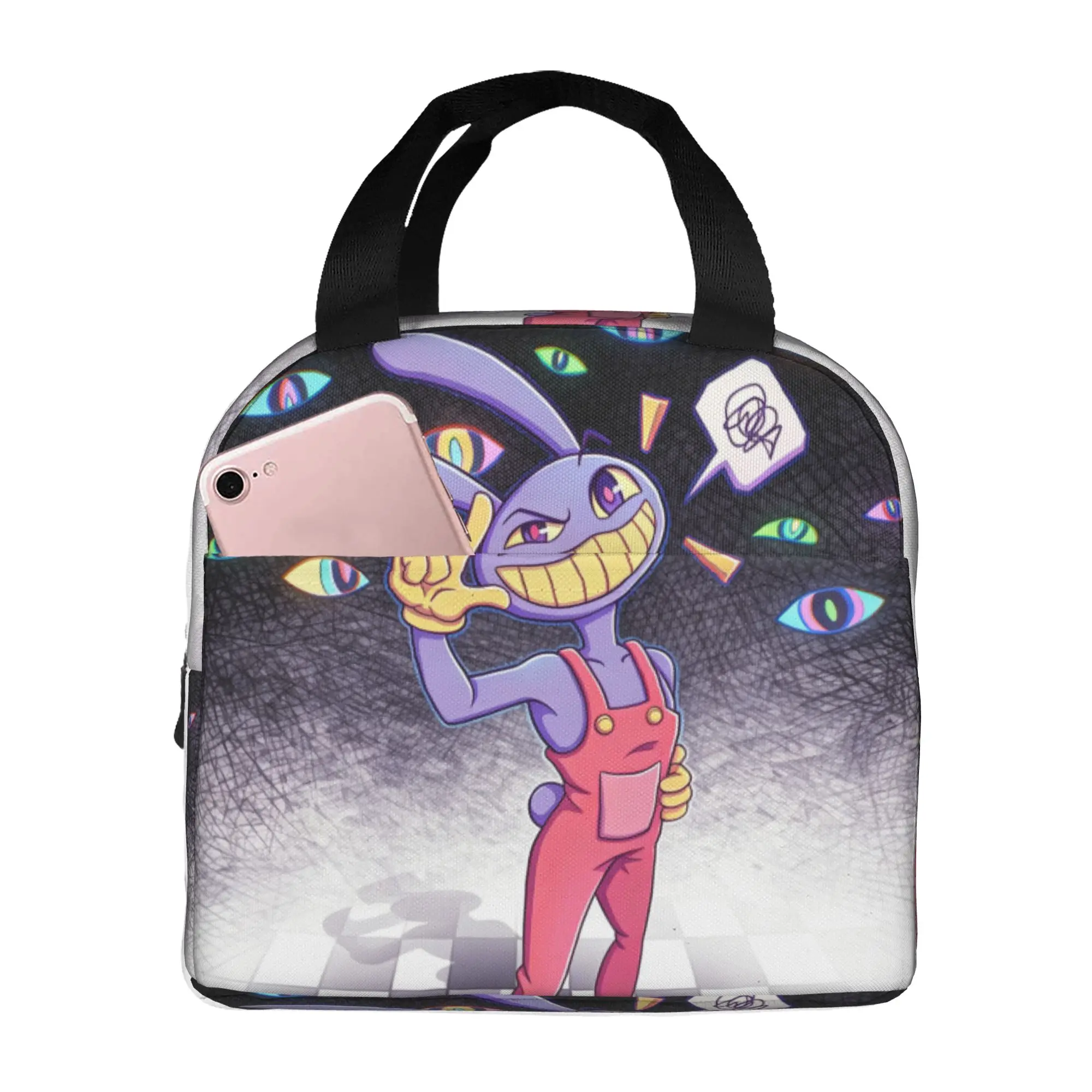Jax D-Digitals Circus Thermal Insulated Lunch Bags Women Anime Movie Portable Lunch Container for School  Storage Food Box