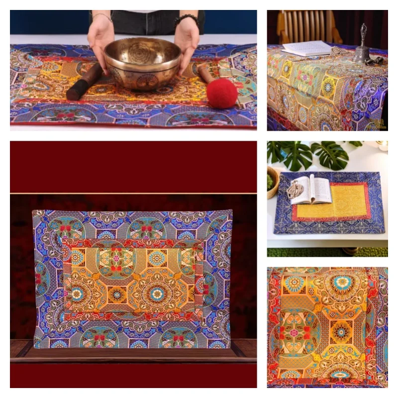 Rich Prosperous Flower Auspicious Tablecloth Buddha Platform Living Room Arrangement Offering Sacrifices Decoration Altar Cloth