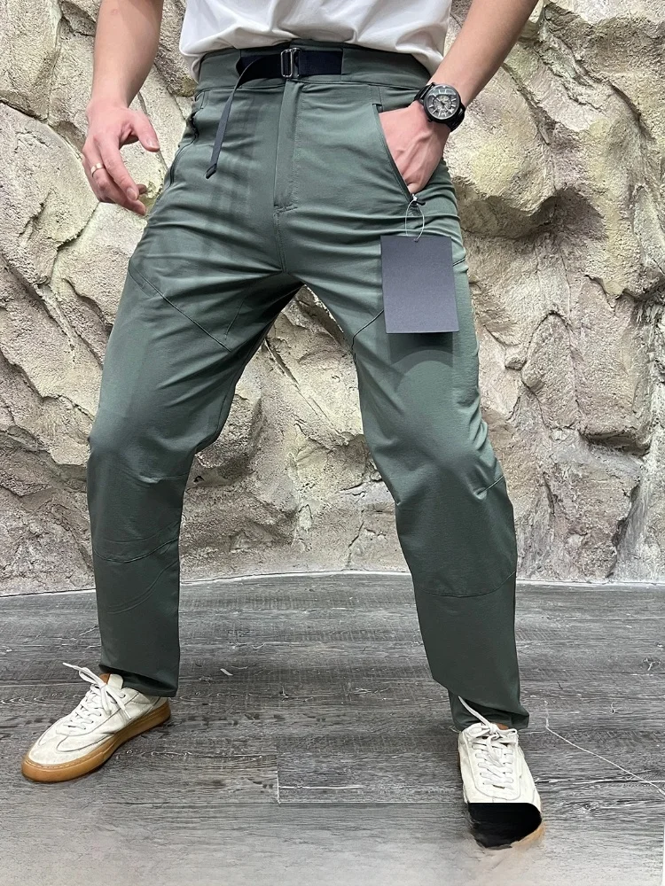 

Уличные мужские весенне-летние новые 3D облегающие водонепроницаемые тонкие мягкие брюки-карго с прямыми штанинами на молнии, нейлон и спандекс