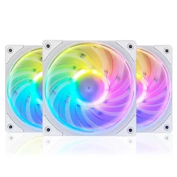 High Performance 2500RPM 4PIN PWM White 5V ARGB 12cm PC Computer Case Cooling System Fan Silent CPU Cooler 120mm RGB Fans Kit