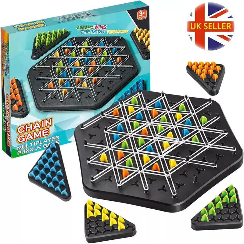 New Geometry Chain Puzzle Triangle Desktop Chess Game Thinking Toy Gift UK