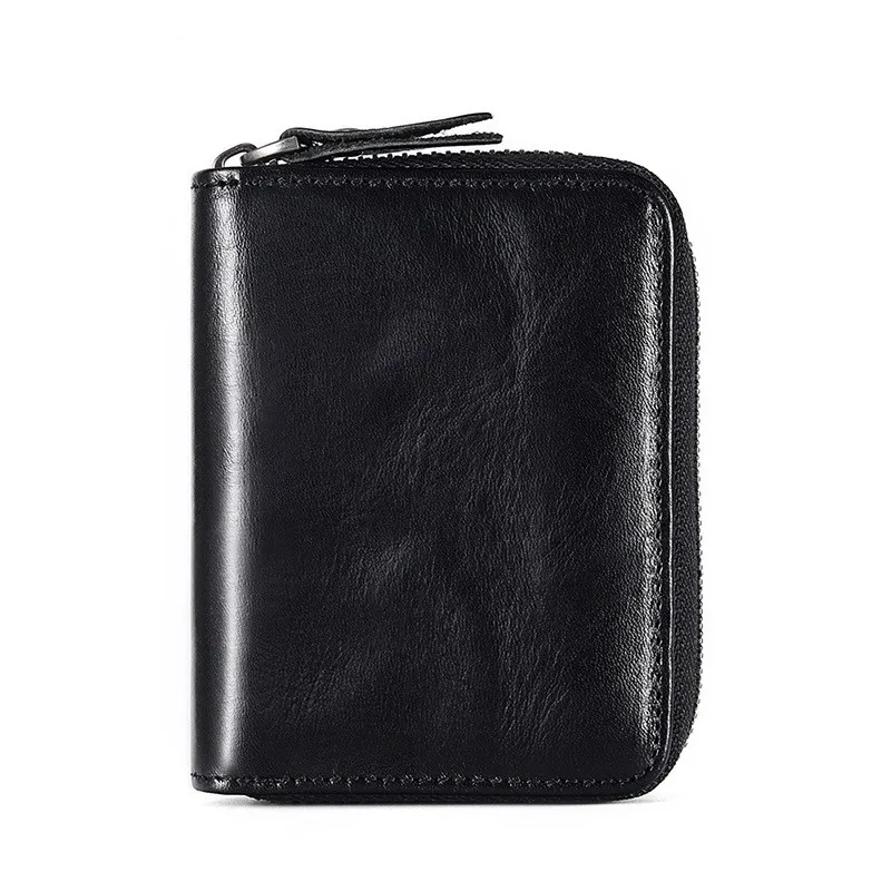 

Hand Grab Organ Card Bag Vegetable Tanned Leather Certificate Bag With Large Capacity And Cash Slot RFID Real Pickup Bag