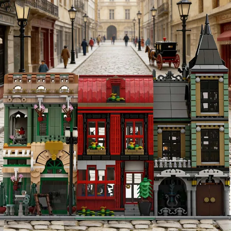 Set di Costruzioni Modulari Personalizzabili 'Casa delle Macchine Curiose e Strane' da 1441 Pezzi, Modello Creativo Fai-da-Te, Regalo di Natale