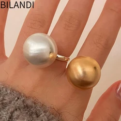 Bilandi Fashion Jewelry European and American Design Metal Ball Rings For Women Female Gifts Popular Design FInger Accessories