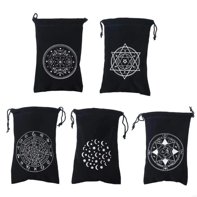 G6DE Travel Friendly Bag Practical Bag Witchs Divinations Bag for Keep Tarots Cards Jewelry Safe and Secure Holder