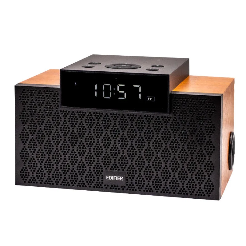 

Wireless Bluetooth Speaker Smart Alarm Clock Household Wood High Sound Quality Heavy Bass Small Stereo