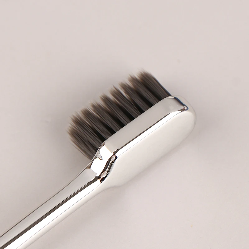 Brosse à dents souple de luxe pour hommes et femmes, brosse à dents adulte, galvanoplastie, or, argent, document, brosses dentaires, 1 pièce