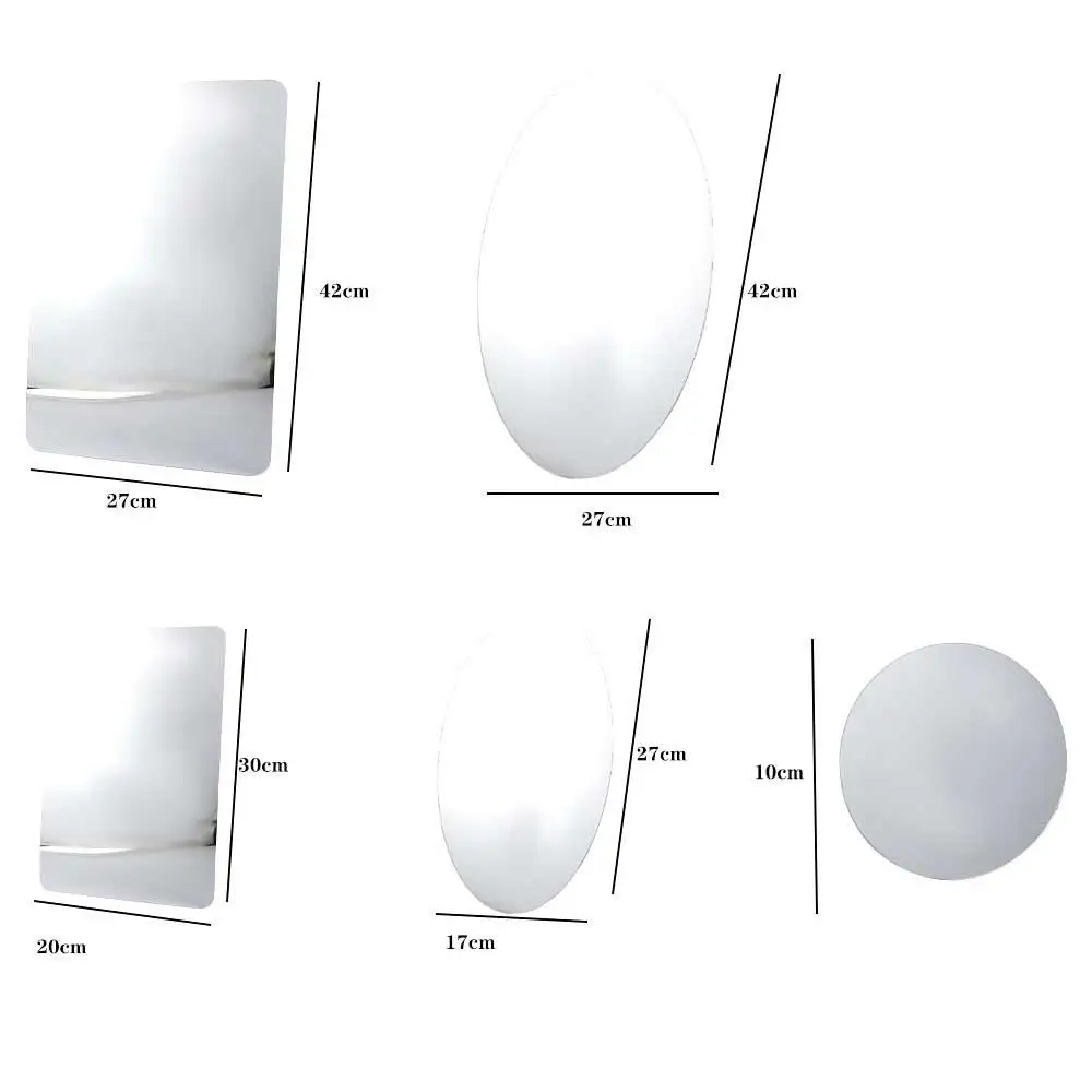 Acrylic Anti Fog Shower Mirror Bathroom Oval Rectangle Make Up Mirror Stickers Home Decoration