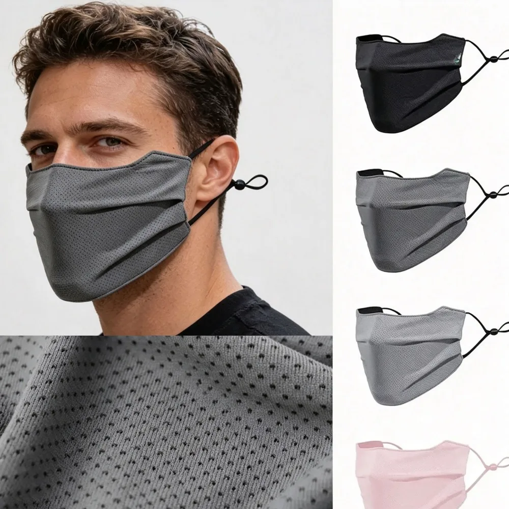Ice Silk Anti‑UV Sun Protection Face Mask, Breathable Washable Reusable Face Shield for Riding Running Outdoor Sports