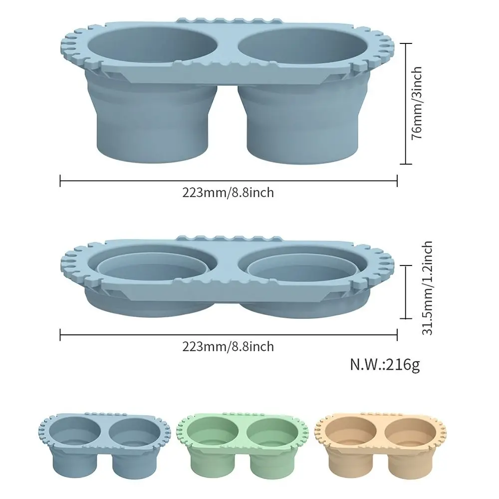 Foldable Design Art Silicone Water Bucket Multi-functional Portable Collapsible Pen Washing Cup Dual Compartments Pen Holder view 6