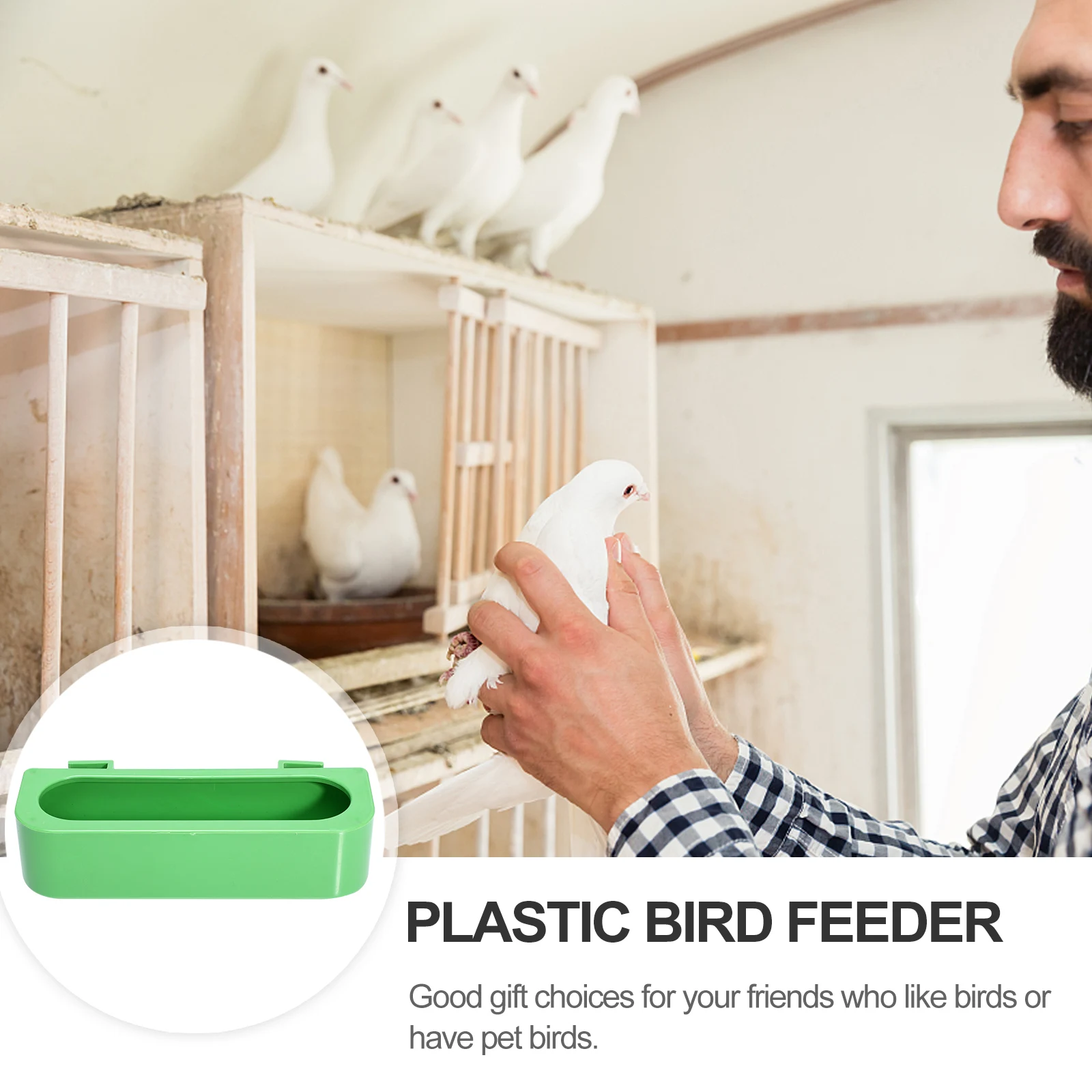 

4pcs Durable Plastic Bird Feeder Pigeon Trough Cage Accessory Easy Install Pet Food Water Bowls for Birds Feeding Supplies