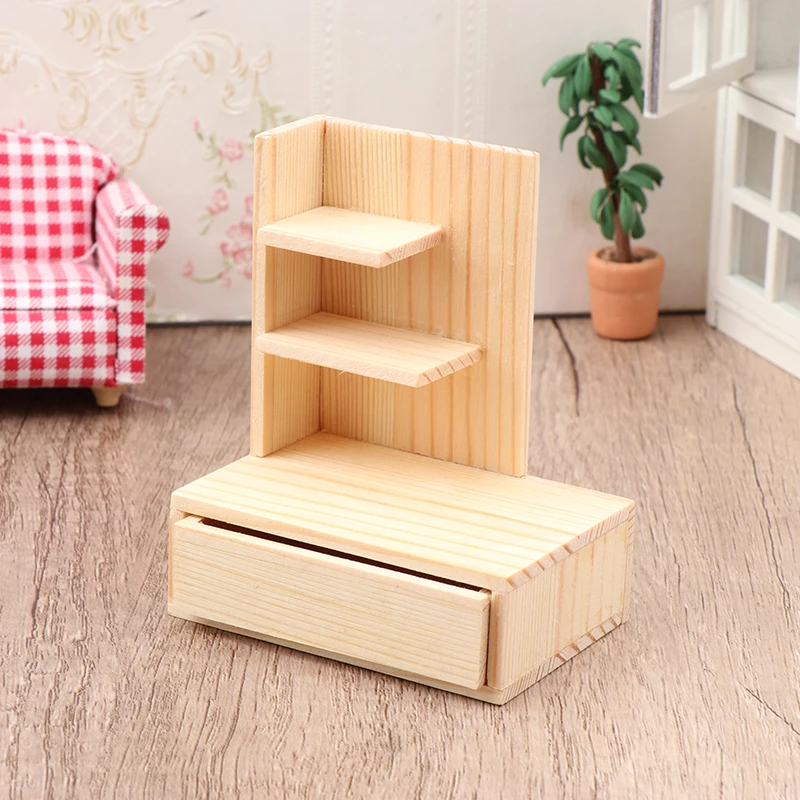 

1/12 Dollhouse Miniature Dressing Table Storage Cabinet Dollhouse Bedroom Furniture Decoration Dolls House Accessories