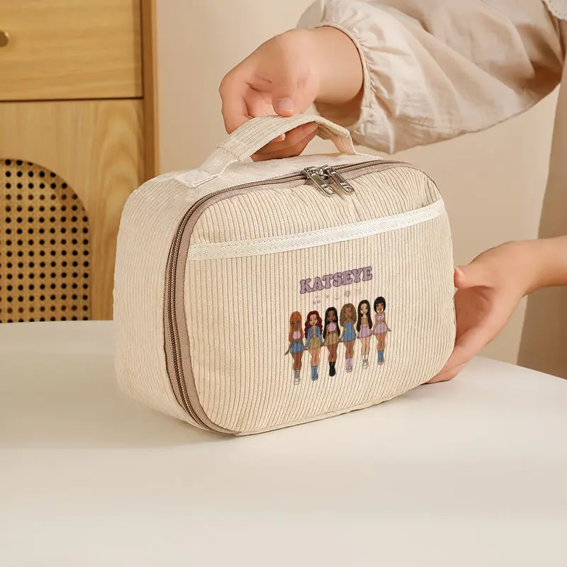 Corduroy Lunch Bags KATSEYE World Tour Suitable for School Work Camping and Everyday Use Women's Insulated Bags K-Pop Fan Gifts