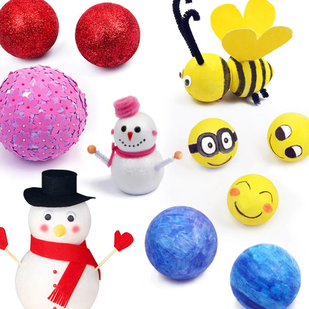 

10-100PCS DIY Round Balls Christmas Ball White Modelling Polystyrene Foam Craft Balls Christmas Decorations Wedding