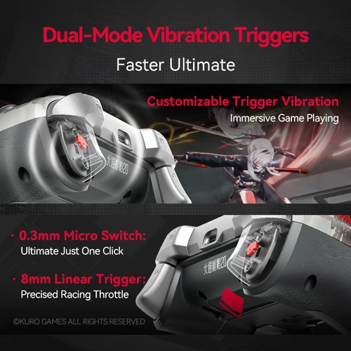 Imagen 2 del producto Controlador BEITONG KP20D PUNISHING: GRAY RAVEN LUCIA: CRIMSON WEAVE, Joystick TMR de Doble Modo con Vibración y Fuerza de Disparo Ajustable