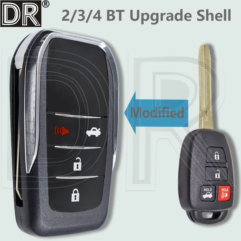 DR Upgrade TOY43 Blade Car Key Flip Shell Case FOB dla Toyota Corolla Camry RAV4 Highlander Tacoma Tundra Pruis