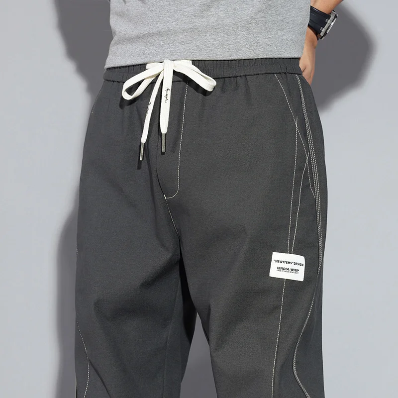 Pantalon de Jogging pour Homme, Streetwear Japonais Harajuku, Survêtement Vert et Noir, Décontracté, Longueur Rinçage, Été