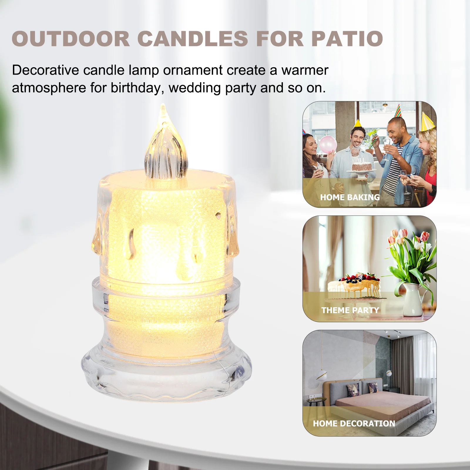 12 قطعة من الشموع الكهربائية LED أضواء عديمة اللهب للحفلات مادة آمنة لتزيين قطعة الطاولة المركزية